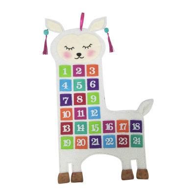 New Countdown Decoration Christmas Llama Kids Custom Advent Calendar Fabric
