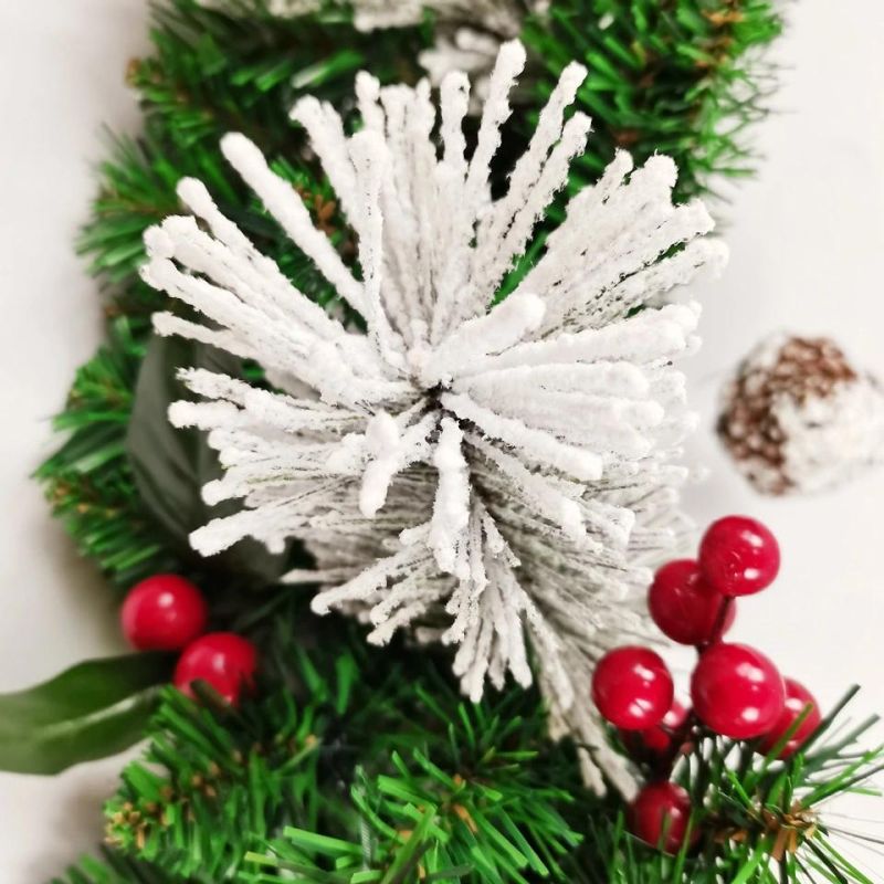 Decorative Artificial Wreaths PVC Material Christmas Garland with LED Light