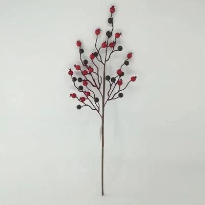 Christmas Decoration Plants Holly Berry Branch Artificial Flowers for Wedding Backdrop Home Crafts