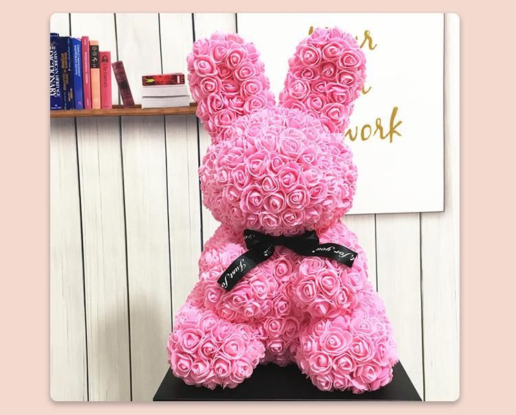 Inunion PE Foam Bunny Foam Rabbit Rose Rabbit Valentines Gift Rose Teddy Bear Foam Bunny Easter Gift