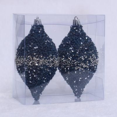 New Design Dark Blue Plastic Decorations for Christmas Trees and Home Decor