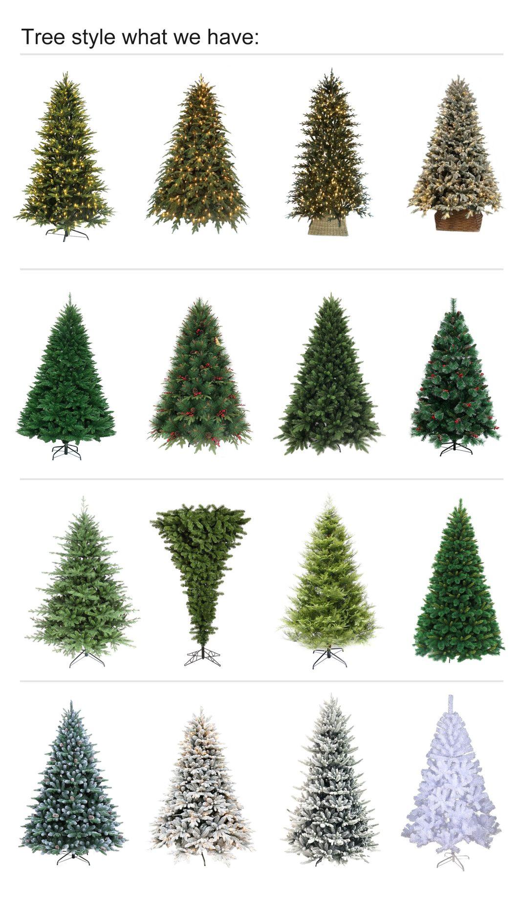 Wholesale Christmas LED Lighting PVC+PE Mixed Pre-Lit Green Artificial Christmas Tree