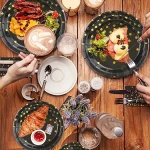 168PCS Party Disposable Tableware Set Paper Cups Platestable Decoration