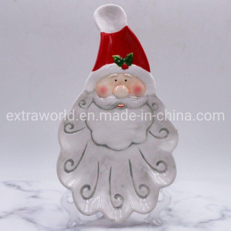 High Quality Handmade Dolomite Christmas Plates Ceramic Gift