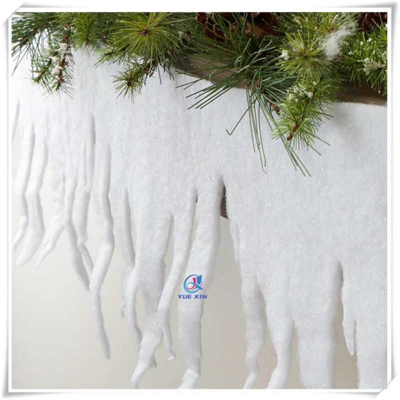 White Glittered Artificial Christmas Craft Icicle Snow Fringe
