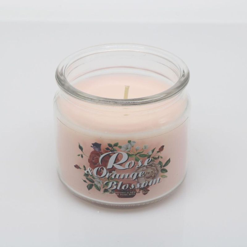 Popular Yankee Style 8 Oz Glass Flower Aroma Candle for Home Decora