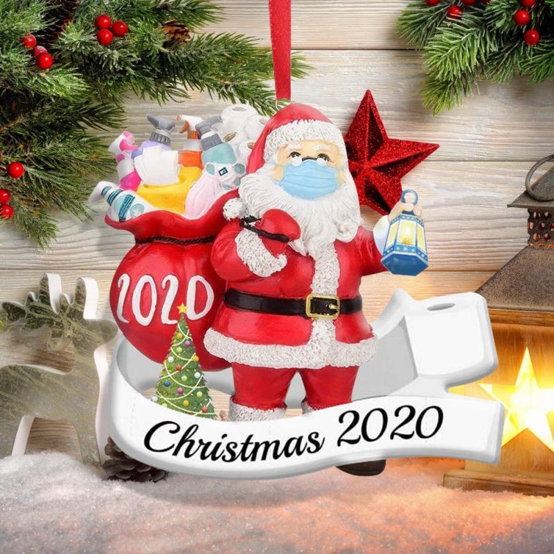 Custom 2022 3D Santa Christmas Decor Xmas Tree Hanging Santa Claus Hanging Ornament Snowflake Gift for Promotion