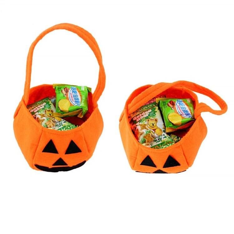 Custom Party Halloween Pumpkin Candy Bucket Bag for Kids