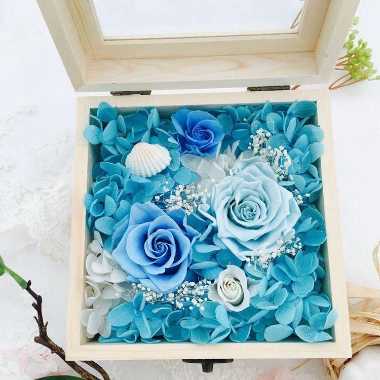 Wholesale Eternal Arrangements of Blue Preserved Flowers Rose