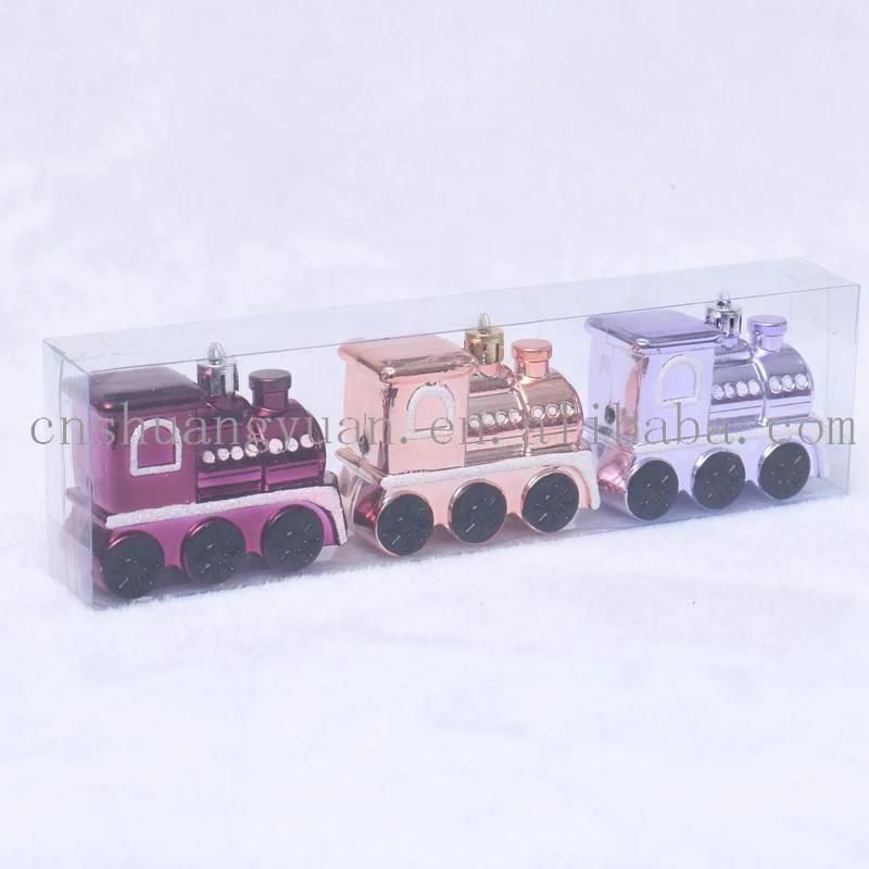 New Design Christmas Shiny Owl Train Car House for Holiday Wedding Party Decoration Supplies Hook Ornament Craft Gifts