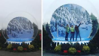 Hot Sale 2020 Inflatable Snow Globe Photo Booth for Taking Photos