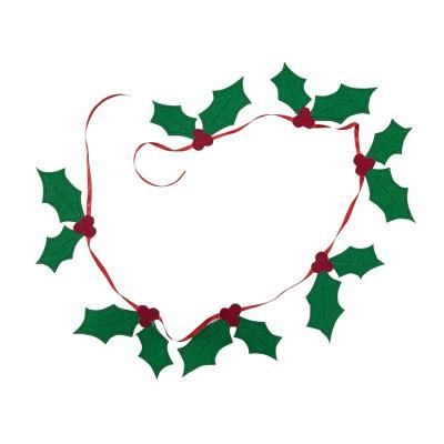 BSCI Leaf Decoration Ornaments Hanging Bunting Banner Felt Christmas Garland