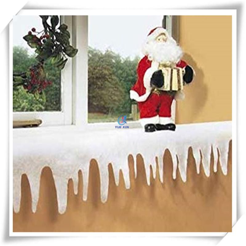 100% Polyester Material Fake Snow Icicle Border for Decoration