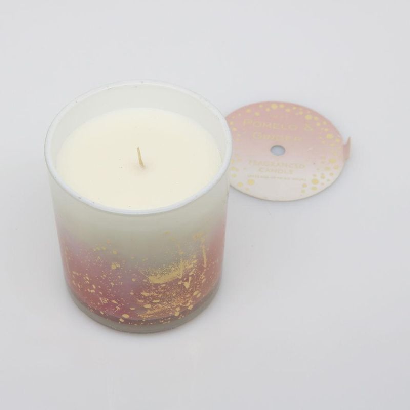 christmas Gift Glass Scented House Candle with Gold Stamping Pattern