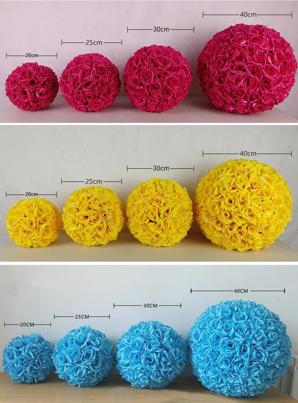 Artificial Rose Flower Ball High Quality Artificial Kissing Ball with Different Colors for Wedding Decoration