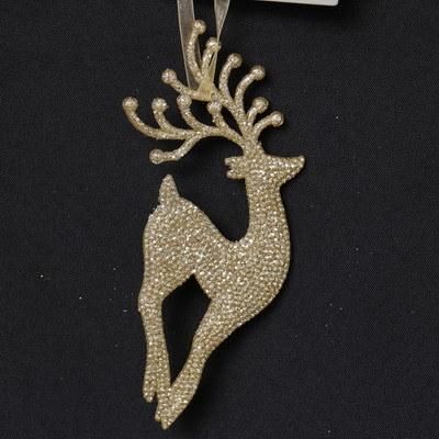 High Quality Cheap Price Cute Deer Design Gold Acrylic Christmas Tree Hanging Ornament