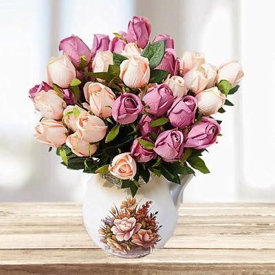 Wholesale Artificial Roses Velvet Flowers Blossom Bridal Bouquet for Home Garden Wedding Decor
