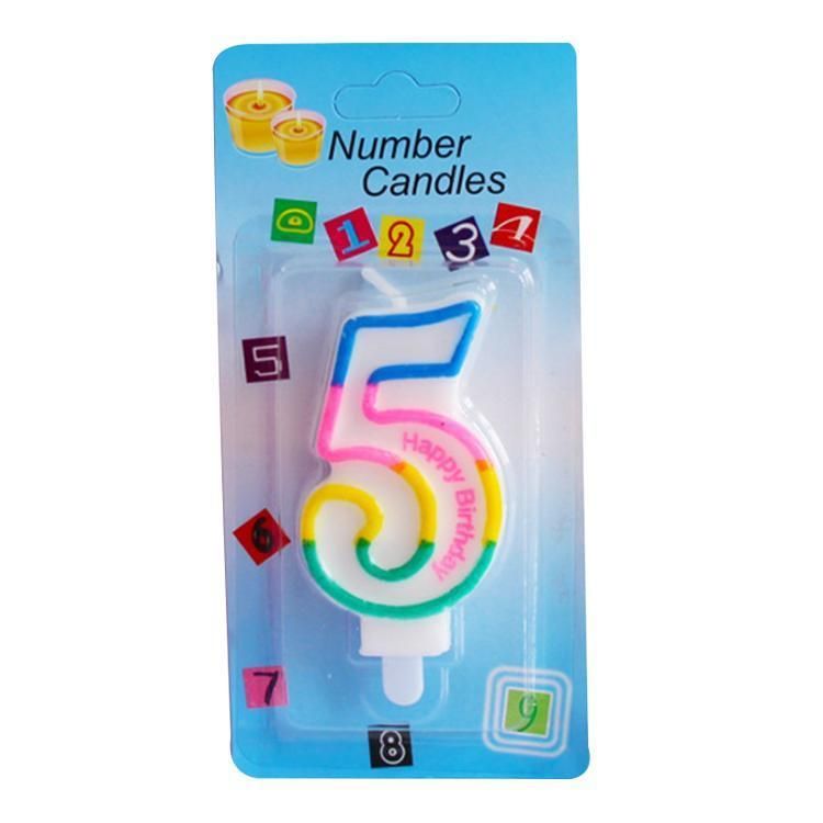 Rainbow Printed Happy Birthday Number Birthday Candle to Indonesia