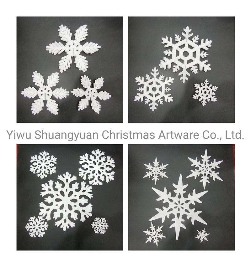 Christmas Foam Snowflake Hanging Decor for Holiday Wedding Party Decoration Supplies Hook Ornament Craft Gifts