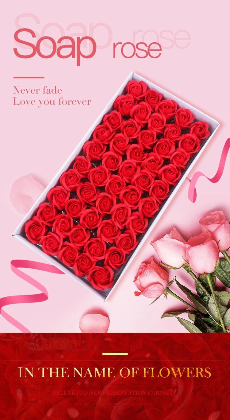 Mother′s Day Birthday Gift Valentine′s Day Creative Gift 50 Soap Rose Bouquet Gift Box