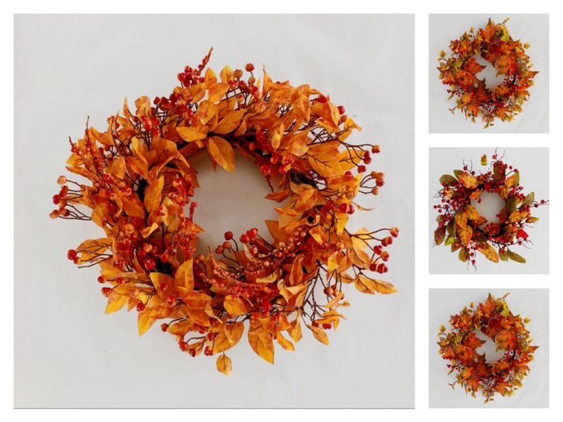 Factory Suppliers Handcraft Fall Decoration Autumn Wreath Ornaments
