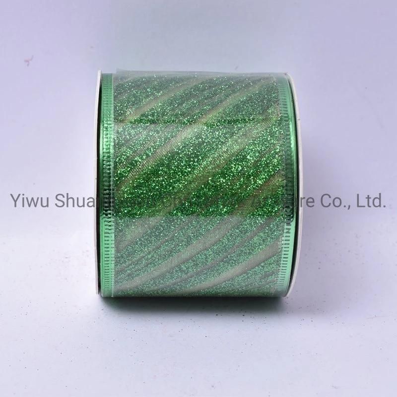 Christmas Ribbon Decor for Holiday Wedding Party Decoration Supplies Hook Ornament Craft Gifts