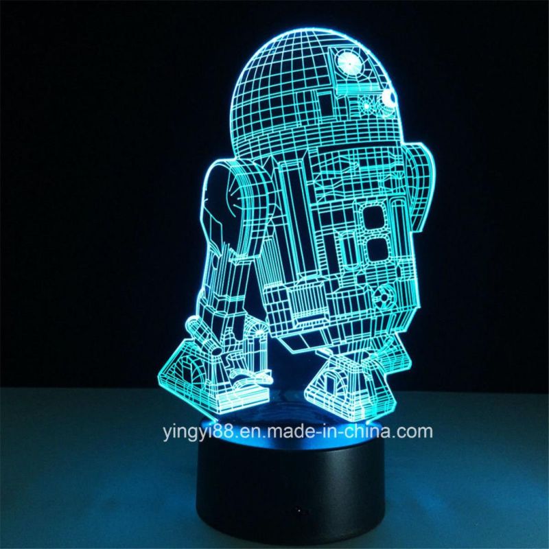 Newest Star Wars 3D Illusion Night Light Color Change Touch Switch Table Desk Lamp