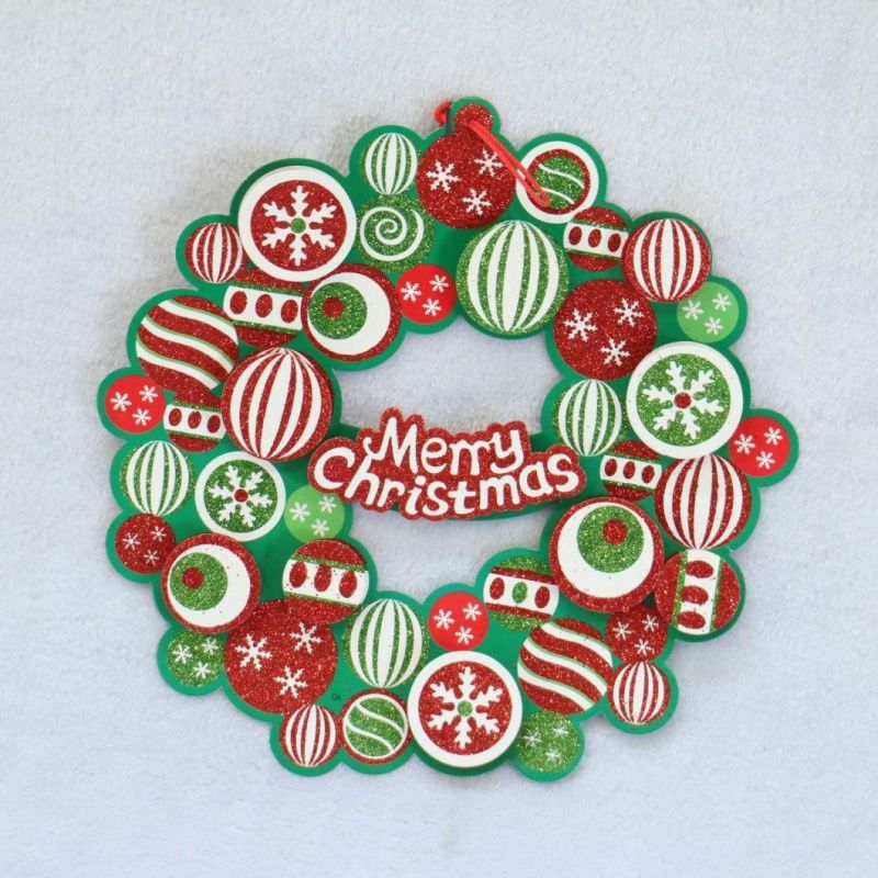 New Design Christmas Paper Wreath Christmas Window Sticker Door Sticker Christmas Window Sticker