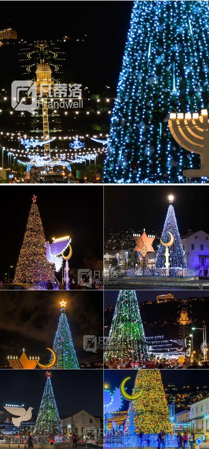 2022 Luxury Large Christmas Decoration Giant Metal Frame Outdoor LED Lights Pixel Christmas Tree