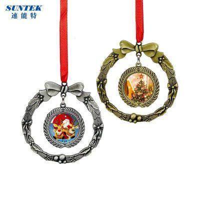 Cool and Fashion Sublimation Christmas Tree Metal Garland Hanging