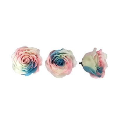 Colorful Rose Soap Flower Head Handmade Rainbow Rose Flower Head High-End Gift Box with Flowers