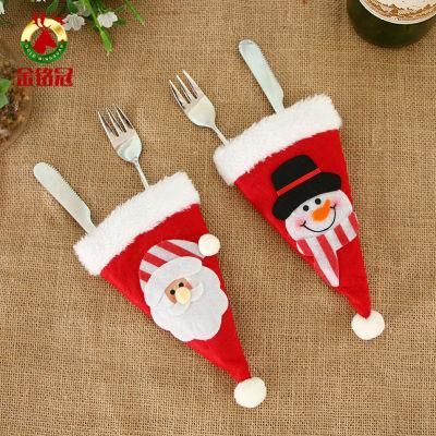 Christmas Dinner Table Decorations Silverware Holder Mini Xmas Socks Tableware Holder Christmas Spoon Knife Fork Bag