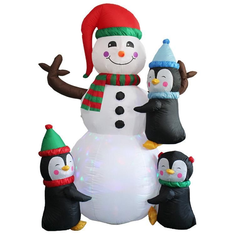 Inflatable Snowman with Penguins for Decorations Christmas Supplier