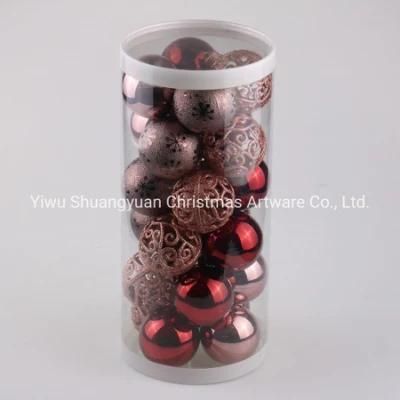 6cm PVC Tube Pack Plastic Christmas Balls Chirstmas Tree Balls