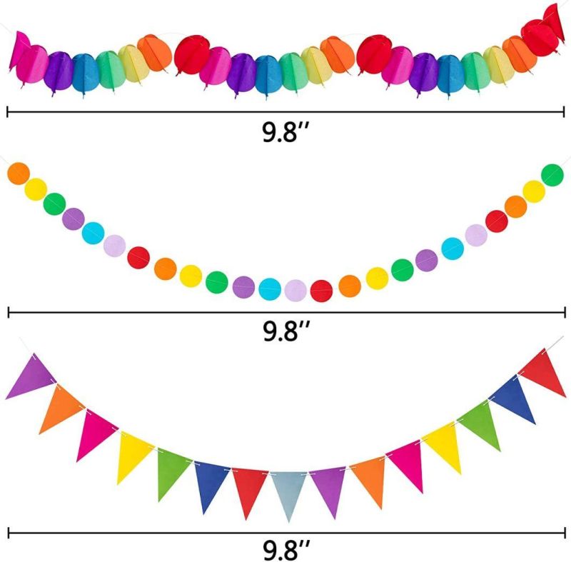 Wholesale 35 Piece Carnival Paper Fan Party Decorative Set - Cinco De Mayo Pompons, Pennants, Garland Ropes, Banners, Hanging Whirlpool Decor Supplies