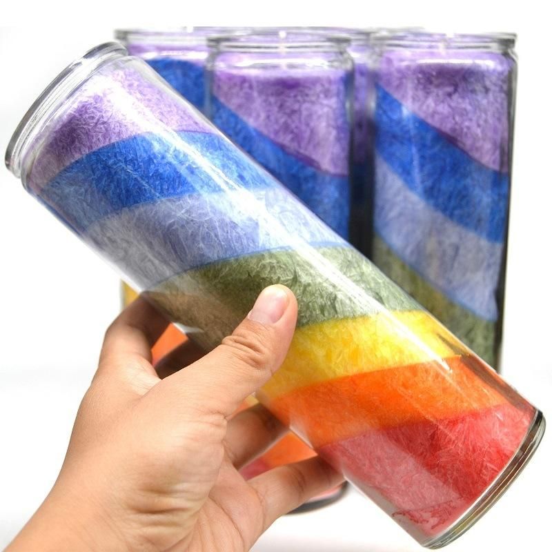 Rainbow Votive Candle Glass Jar Candles Wholesale