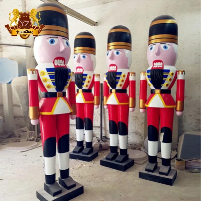 Hand Painted Life Size Resin Christmas Nutcracker for Outdoor Decoration