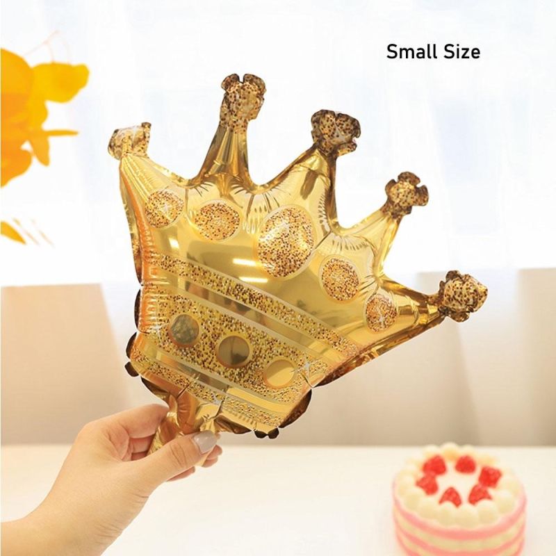 Large Medium Small Balloon Party Decoration Gold Crown Foil Balloons