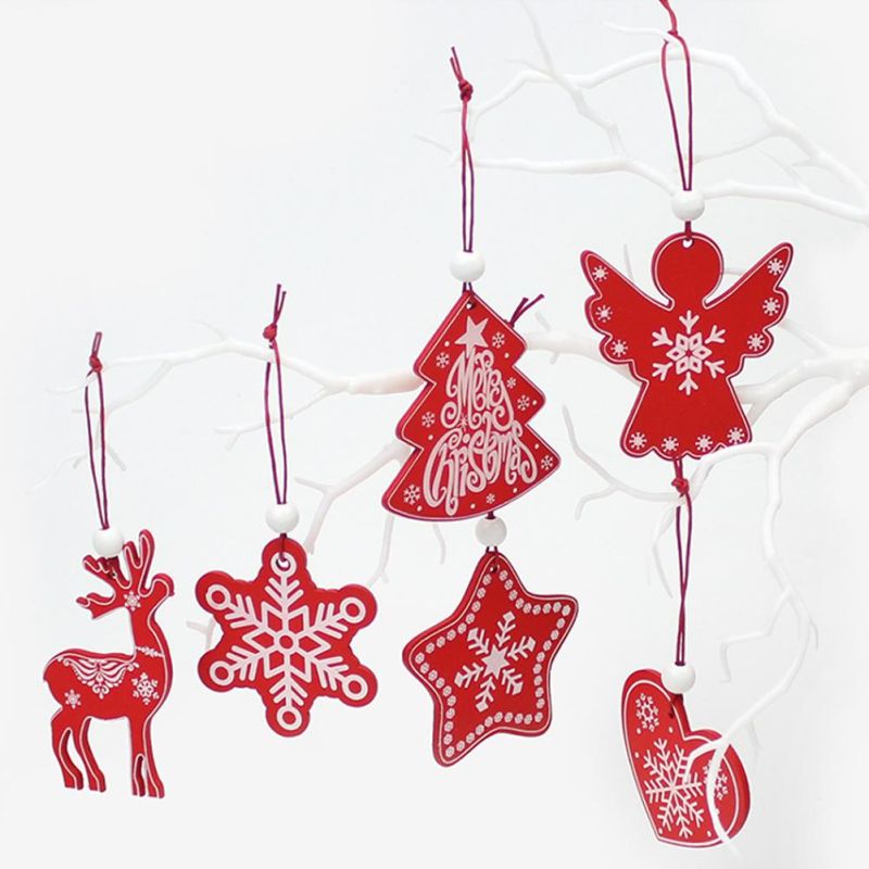 Christmas Ornaments Wooden Tree Hanging Tags Pendant Embellishments Crafts