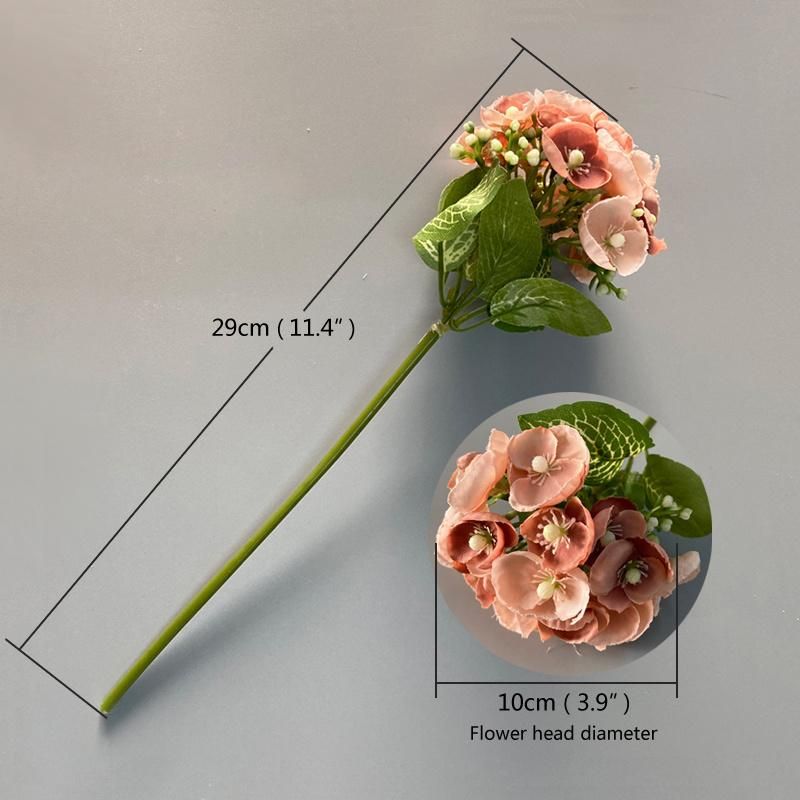 High Quality Single Stem Hydrangea Flower Silk Hydrangea Flower for Home Decor