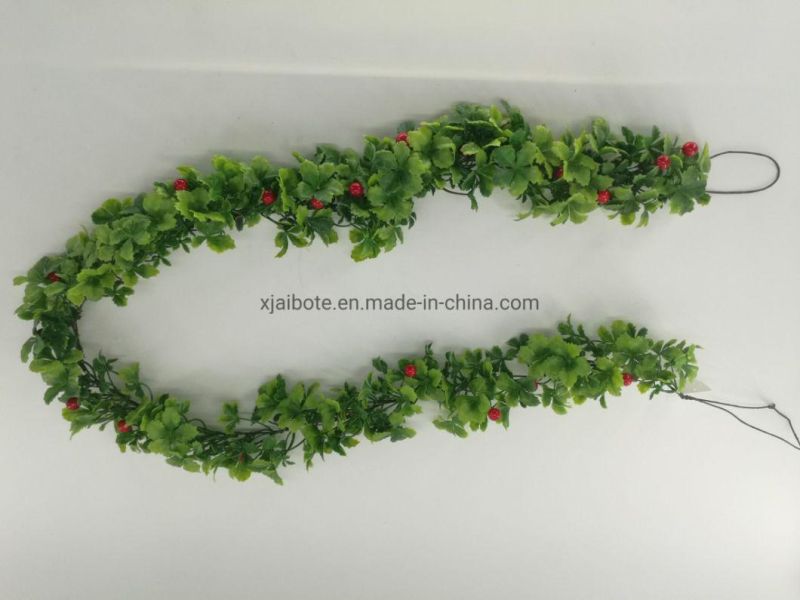 1.7m Artifical Plastic Eucalyptus Garland with Berry--Double Green