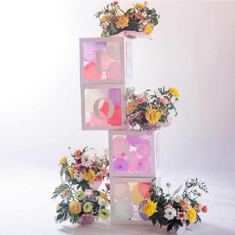 Factory Wholesale Good Quality Customized Clear Acrylic Love Block Cube Wedding Propose Birthday Party Backdrop Decor