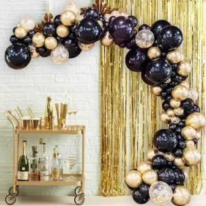 90PCS Black Chrome Gold Confetti Balloon Wedding Birthday Decorations