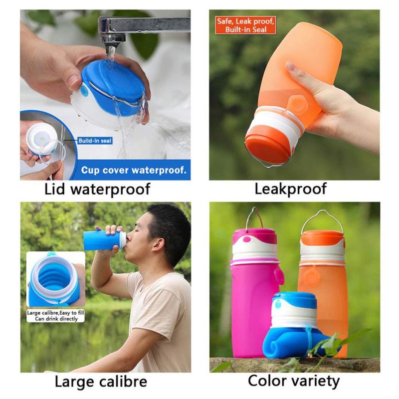 Collapsible Water Bottles with USB Rechargeable LED Light