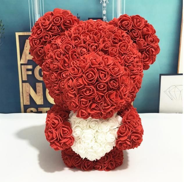 New Design Standing Rose Bear Gift PE Rose Teddy Bear