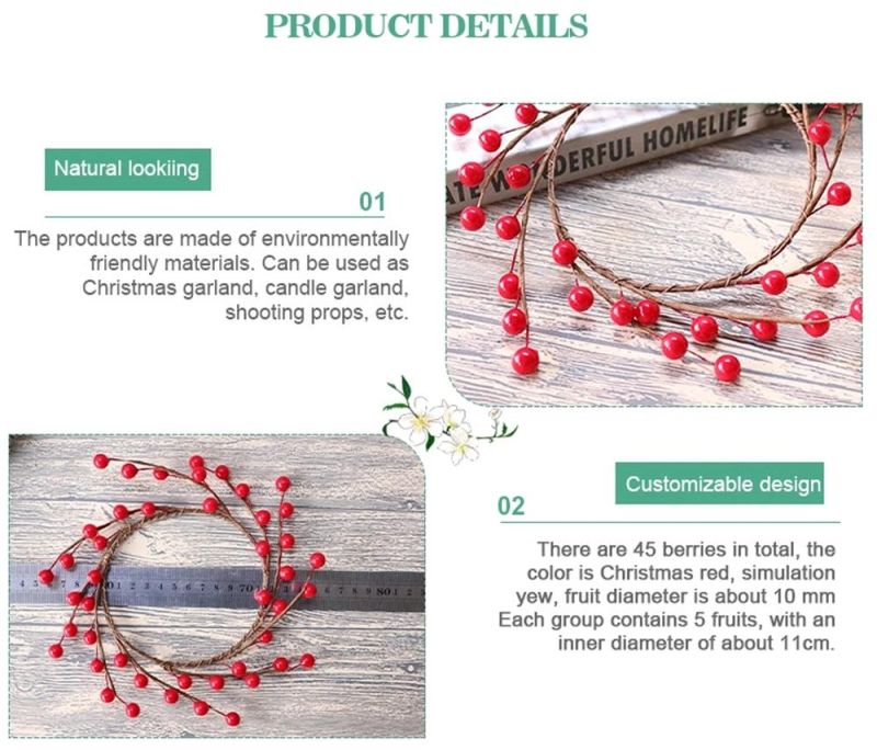 Professional Christmas Decorative Artificial Berry Fruit