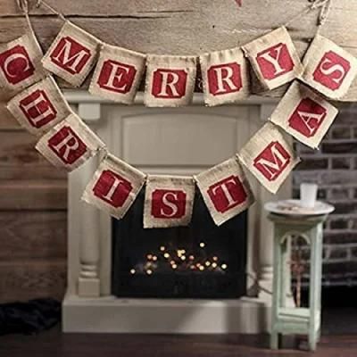 Merry Christmas Jute Burlap Banners, Christmas Banner, Christmas Decoration