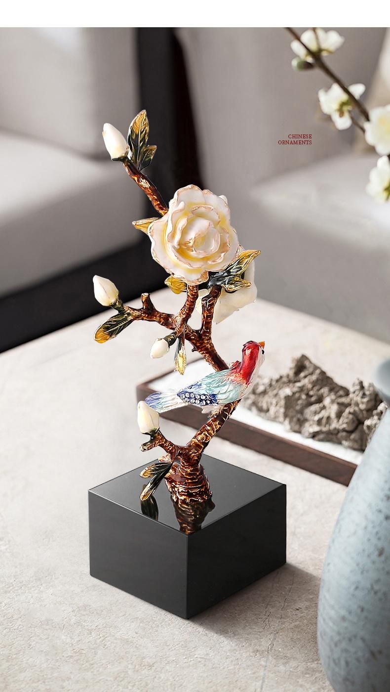 Chinese Bathroom Accessories Set Zinc Alloy Plum Blossom Tree Decorations House Rustic Ornaments