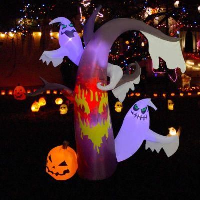 Halloween Decoration Inflatables Dead Tree Ghost Tree Pumpkin with Rotating Light From China Supplier