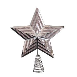 2021 Xmas Custom Eco Unique Design Metal Mesh LED Lighted Christmas Star Tree Topper